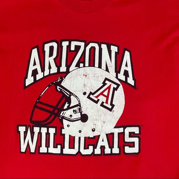 Vintage University Arizona Wildcats Football Single Stitch T Shirt Tee XL Red - Picture 2 of 9